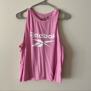 Reebok pink open back tank top